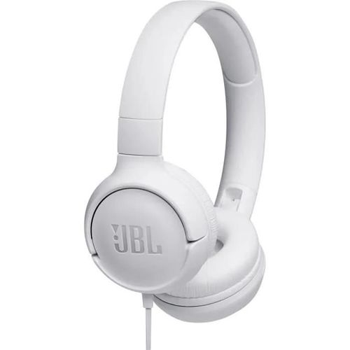 JBL TUNE 500 - Écouteurs avec micro - sur-oreille - filaire - jack 3,5mm - blanc
