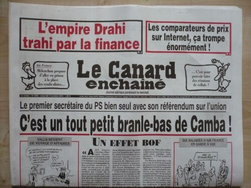 Le Canard Enchaîné - 4955 - 14 Octobre 2015 - C'est Un Tout Petit Branle-Bas De Camba - 