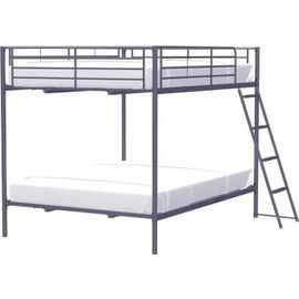 Lits Superposés En Métal - Dark Grey - Sommiers Inclus - 2 X 140 X 190 Cm - Alice