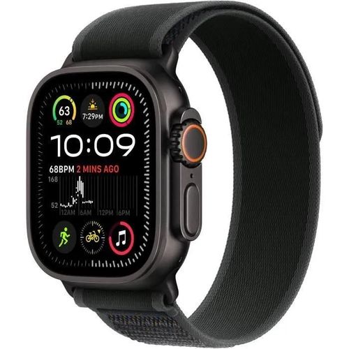Apple Watch Ultra 2 GPS + Cellular 49 mm Boîtier en Titane Noir avec Boucle Trail Noir S/M