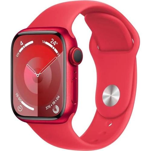 Apple Watch Series 9 GPS + Cellular - Boîtier Aluminium 41 mm Rouge (Product) Red - Bracelet M/L