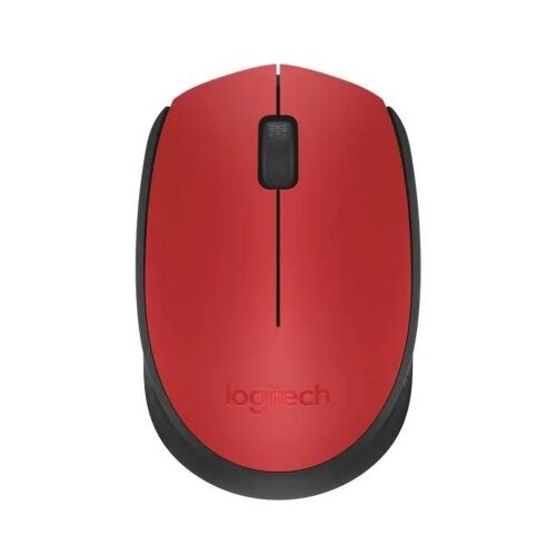 Logitech M171 - Souris - sans fil - 2.4 GHz - récepteur sans fil USB - noir, rouge