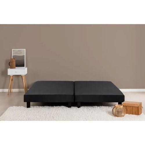 Sommiers Tapissiers A Lattes X 2 - 160 X 200 - Bois Massif Noir Pieds - Finlandek Rakenne
