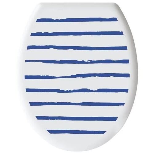 DESIGN Abattant WC - Charnieres plastique - Polypropylene - Motif marin - Bleu majorelle