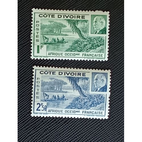 Timbre Cote D'Ivoire Y T 169 / 170 Maréchal Pétain (1856-1951) 1941 ( 021009 )