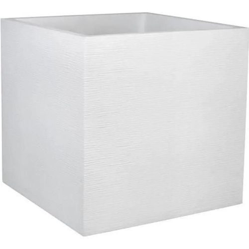 Pot Carré Graphit - Blanc Cérusé - 49.5x49.5x49.5 - 57l - Eda Plastiques - Intérieur Et Extérieur