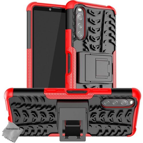 Housse etui coque rigide anti choc pour Sony Xperia 10 III + film ecran - ROUGE