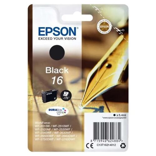 Cartouche d'encre Epson T1621 Noire Série Stylo Plume