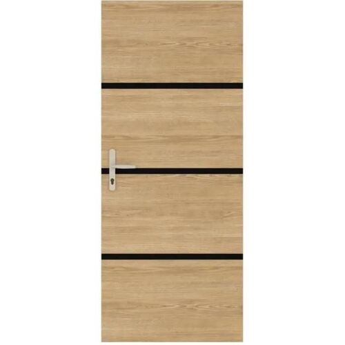Kit de Rénovation de Porte - NORDLINGER PRO - 4 Feuilles 85 x 50 cm & 3 Profils Noirs 85 x 2 cm - Chêne Naturel