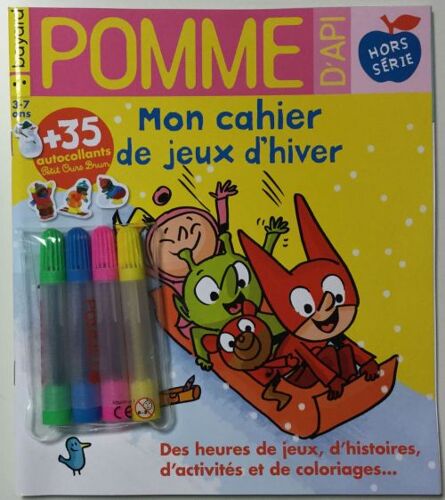 Pomme D'api 37 H Jeux Mon Cahier De Jeux D'hiver + Feutres