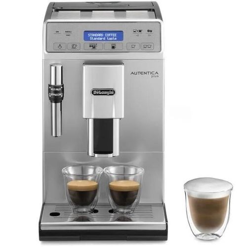 De'Longhi Autentica Plus Etam 29.620.SB - Machine à café automatique avec buse vapeur Cappuccino - 14 tasses - argent