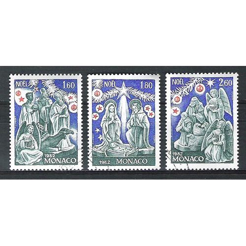 Monaco, 1982, Noël (Scène De La Nativité), N°1352 À 1354, Oblitérés.