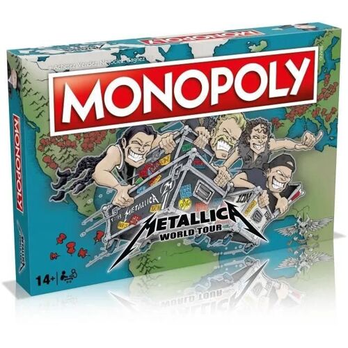 Jeu De Société - Winning Moves - Monopoly Metallica - Accompagnez Le Groupe En Tournée Mondiale