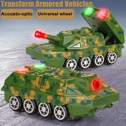 Char Militaire De Simulation Déformable, Véhicule Blindé, Voiture Camion Avec Lumières, Musique, Jouet, Voiture, Cadeau De Noël Pour Enfants