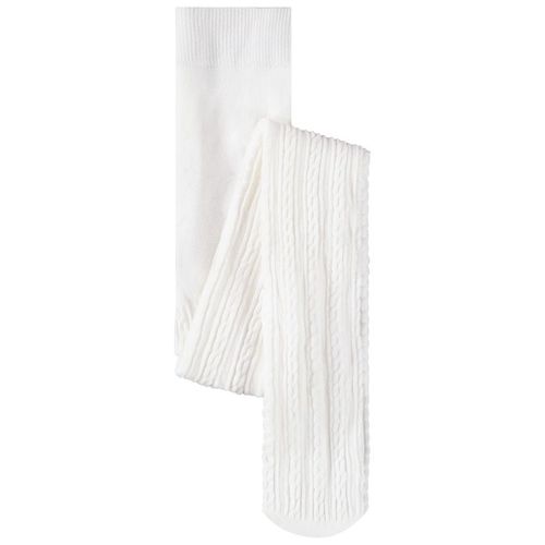 Collant Épais Effet Torsadé Pour Fille - Blanc