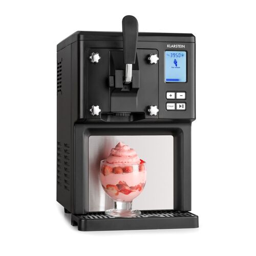 Klarstein Sweet Sundae - Sorbetière à compresseur - 1,5L - 200 W - Écran LCD - Acier inoxydable Noir