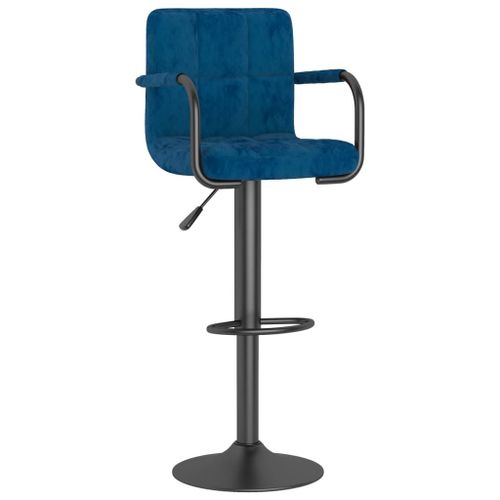 Vidaxl Tabouret De Bar Bleu Velours