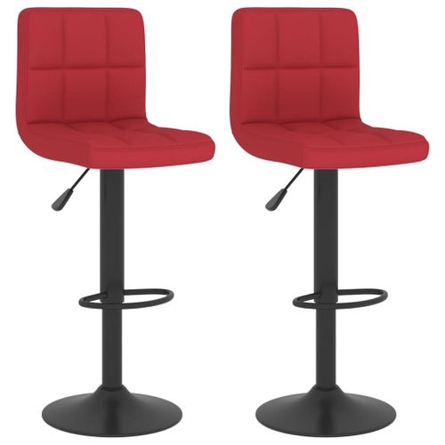 Vidaxl Tabourets De Bar 2 Pcs Rouge Bordeaux Tissu
