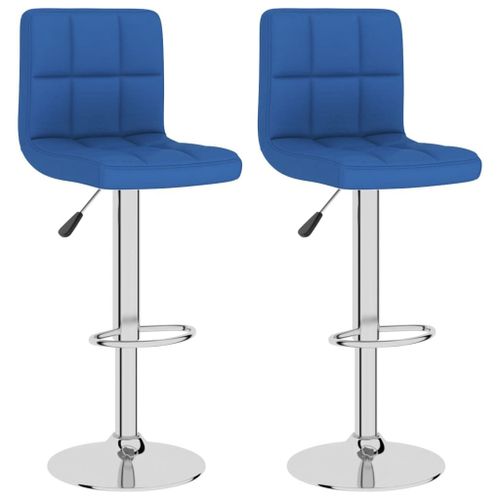 Vidaxl Tabourets De Bar 2 Pcs Bleu Tissu