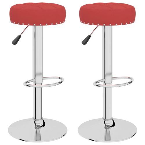 Vidaxl Tabourets De Bar Lot De 2 Rouge Bordeaux Tissu
