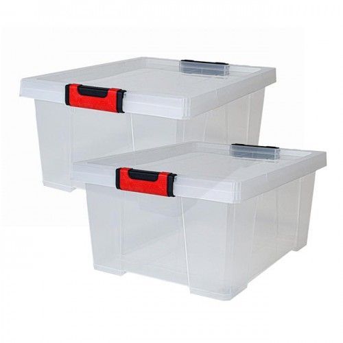 Boite de rangement avec couvercle Clipstock - 30L - naturel EDA PLASTIQUES