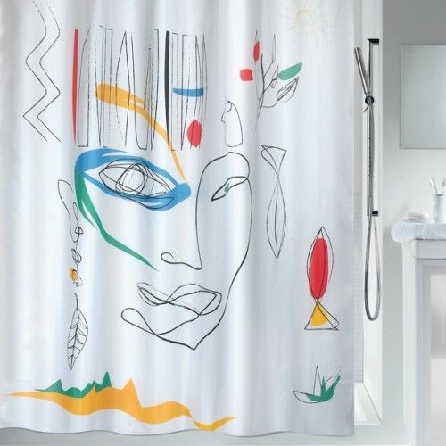 Rideau de douche - Polyester - FACES - 180 x 200 cm - Multicolor SPIRELLA