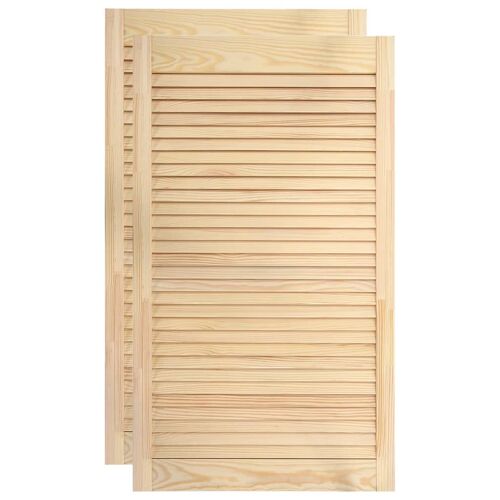 vidaXL Portes à persiennes 2 pcs Bois de pin massif 99,3x49,4 cm