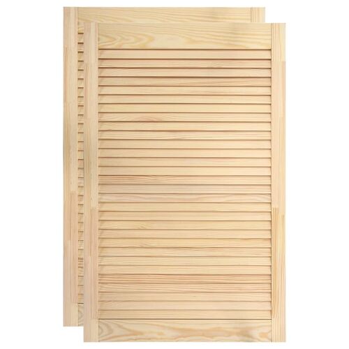 vidaXL Portes à persiennes 2 pcs Bois de pin massif 99,3x59,4 cm