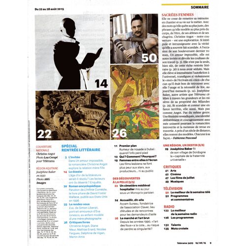 Télérama 3423:Christine Angot.David Foster.Art Brut.Eva Ionesco.L'infinie Comédie.