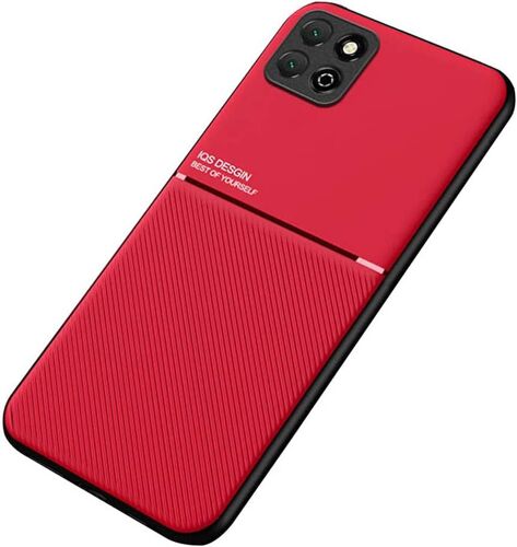 Coque Housse Etui Plaque De Metal Integree Pour Honor Play 20 - Rouge