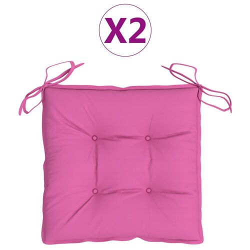 Coussins De Chaise 2 Pcs Rose 40x40x7 Cm Tissu Vidaxl Vidaxl