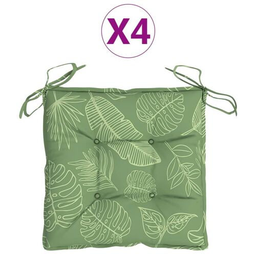 Coussins De Chaise 4 Pcs À Motif De Feuilles 40x40x7 Cm Tissu Vidaxl Vidaxl