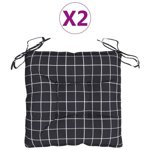 Coussins De Chaise 2 Pcs Carreaux Noir 50x50x7 Cm Tissu Vidaxl Vidaxl