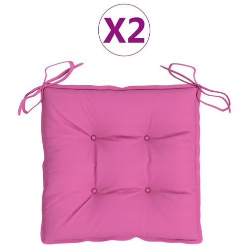 Coussins De Chaise 2 Pcs Rose 50x50x7 Cm Tissu Vidaxl Vidaxl