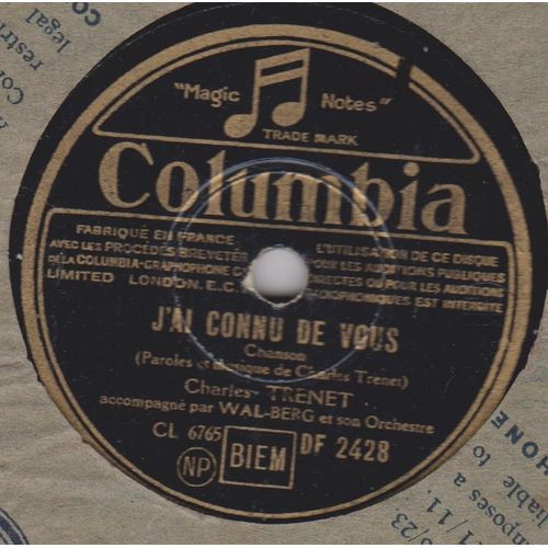 25 Cm 78 Trs J'ai Connu De Vous / Vous Oubliez Votre Cheval