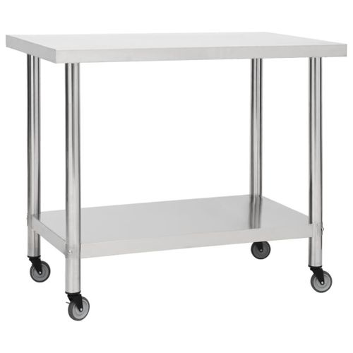 Table De Travail De Cuisine Avec Roues 80x60x85 Cm Inox Vidaxl Vidaxl