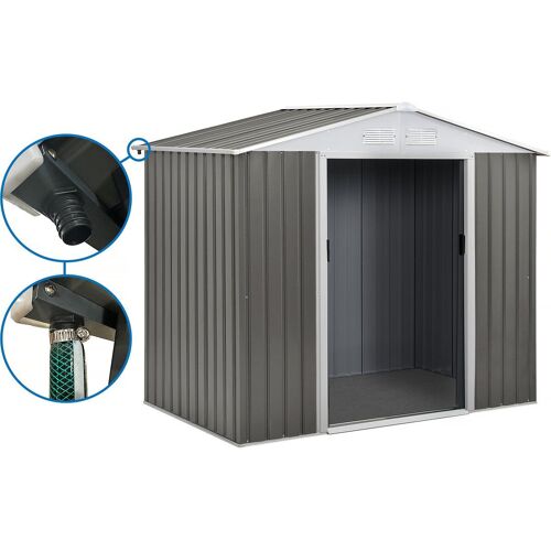 Abri Jardin Métal "Dallas"- 2.71m² Avec Gouttières - Taupe