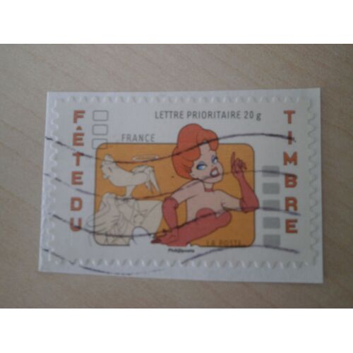 Timbre Oblitéré Tex Avery "La Girl Et Le Loup"