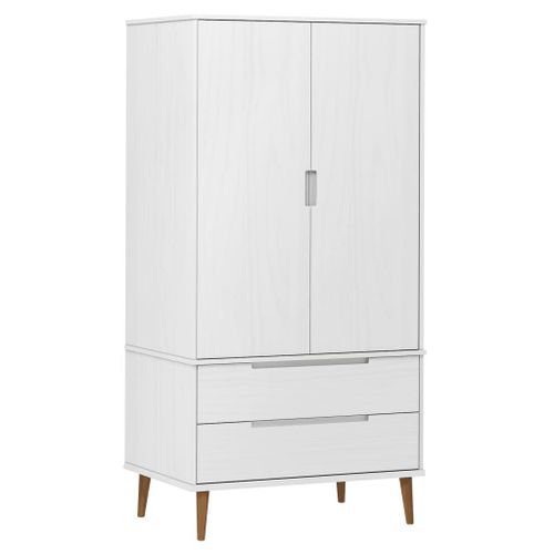 Garde-Robe Molde Blanc 90x55x175 Cm Bois Massif De Pin Vidaxl Vidaxl