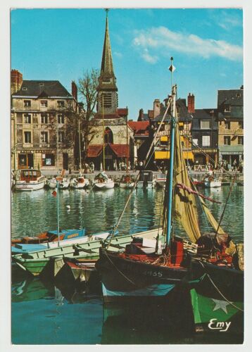 Carte Postale Honfleur, Calvados, Le Vieux Bassin, Le Quai Et L'église Saint-Étienne Abritant Le Musée D'ethnographie Et De L'art Populaire Normand, 1982