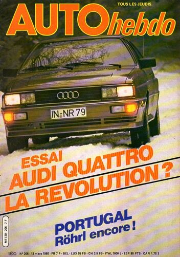 Auto Hebdo N°206 Mars 1980