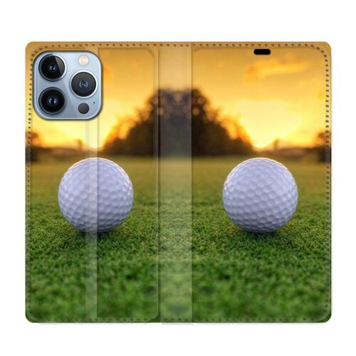 Housse Cuir Portefeuille Pour Iphone 13 Pro Max Golf Balle