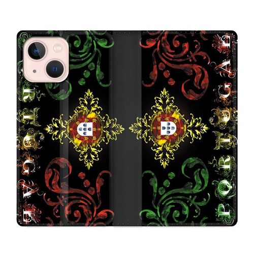 Housse Cuir Portefeuille Pour Iphone 13 Mini Portugal Arabesque