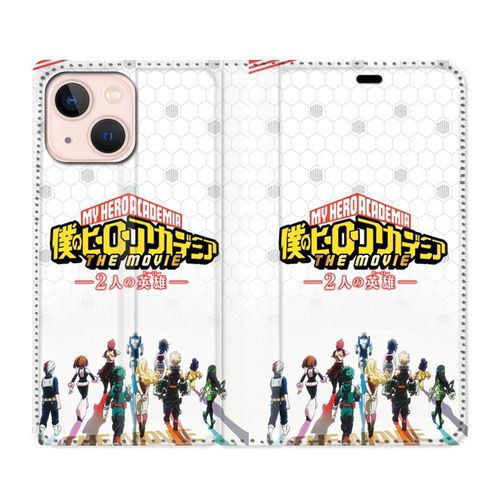 Housse Cuir Portefeuille Pour Iphone 13 Mini Manga My Hero Academia Blanc