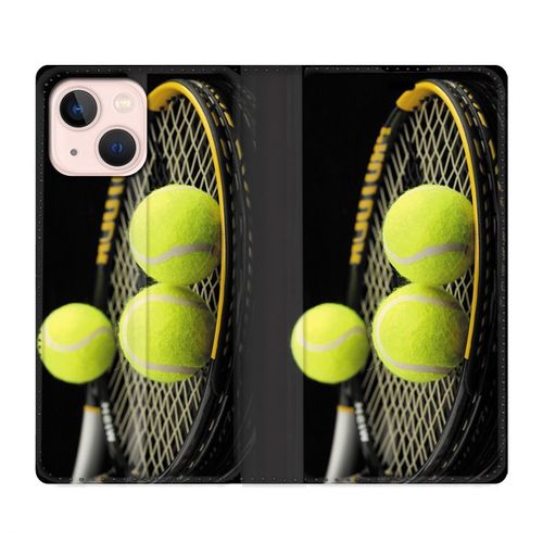 Housse Cuir Portefeuille Pour Iphone 13 Mini Tennis Balls