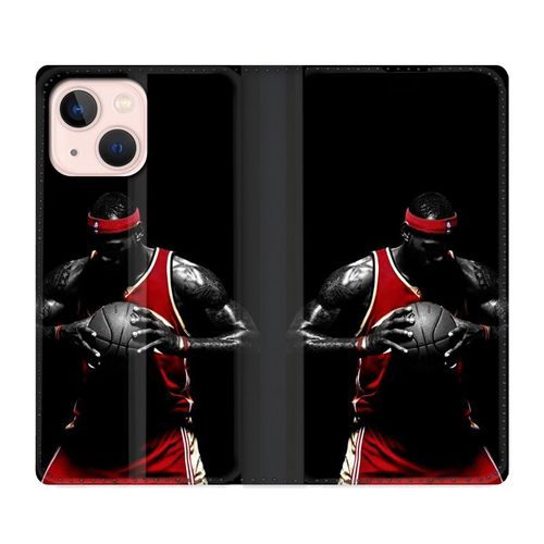 Housse Cuir Portefeuille Pour Iphone 13 Mini Basketeur