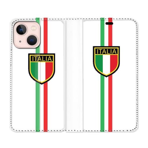 Housse Cuir Portefeuille Pour Iphone 13 Mini Italie 3 Blanc