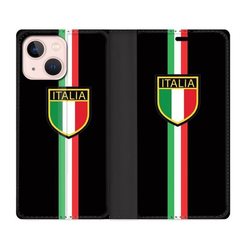 Housse Cuir Portefeuille Pour Iphone 13 Mini Italie 3 Noir