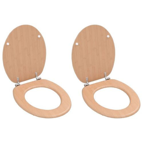 Sièges WC 2 pcs avec couvercles MDF Design de bambou vidaXL vidaXL