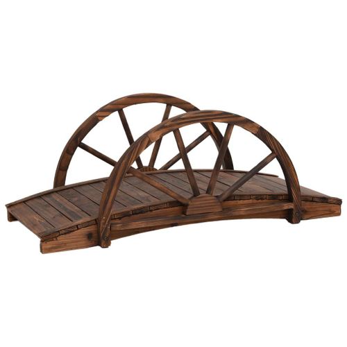 Pont De Jardin Avec Demi-Roue 99x50x38 Cm Bois De Sapin Massif Vidaxl Vidaxl